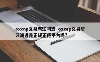 oxcap交易所汪鸿远_oxcap交易所汪鸿远是正规正倦平台吗?