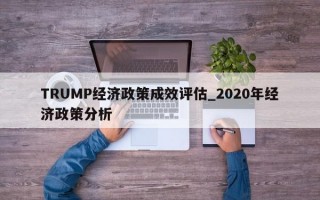 TRUMP经济政策成效评估_2020年经济政策分析