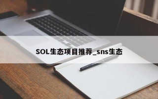 SOL生态项目推荐_sns生态