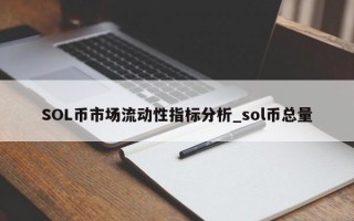 SOL币市场流动性指标分析_sol币总量
