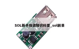 SOL新手投资知识科普_sol前景