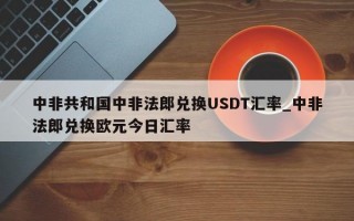 中非共和国中非法郎兑换USDT汇率_中非法郎兑换欧元今日汇率
