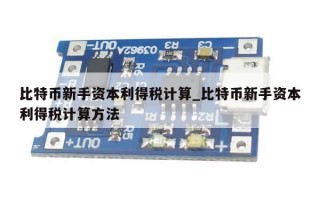 比特币新手资本利得税计算_比特币新手资本利得税计算方法