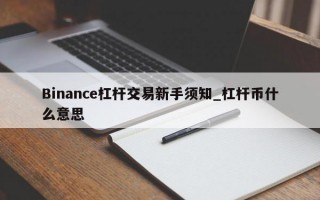 Binance杠杆交易新手须知_杠杆币什么意思