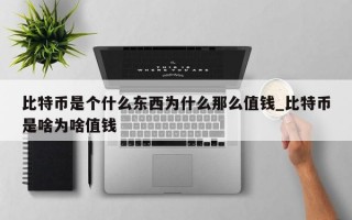 比特币是个什么东西为什么那么值钱_比特币是啥为啥值钱
