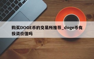 购买DOGE币的交易所推荐_doge币有投资价值吗