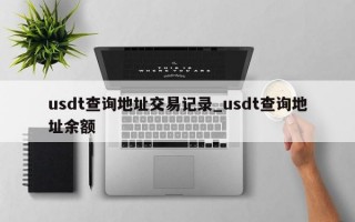usdt查询地址交易记录_usdt查询地址余额