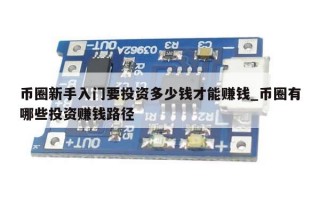 币圈新手入门要投资多少钱才能赚钱_币圈有哪些投资赚钱路径