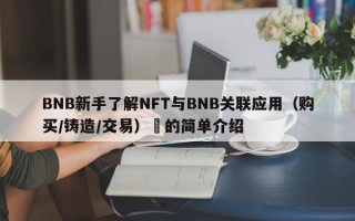 BNB新手了解NFT与BNB关联应用（购买/铸造/交易）​的简单介绍