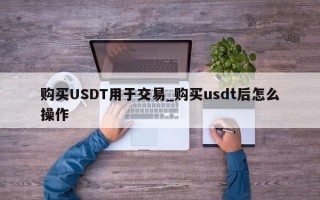 购买USDT用于交易_购买usdt后怎么操作