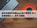 派币交易所中文版app上线下载地址.热门交易所地址.cc_派币 交易所