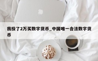 我投了2万买数字货币_中国唯一合法数字货币