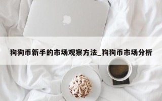 狗狗币新手的市场观察方法_狗狗币市场分析