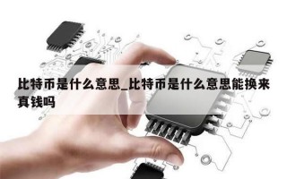 比特币是什么意思_比特币是什么意思能换来真钱吗