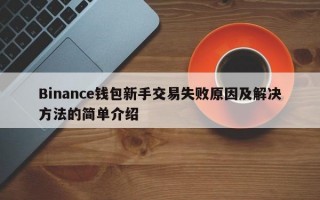 Binance钱包新手交易失败原因及解决方法的简单介绍