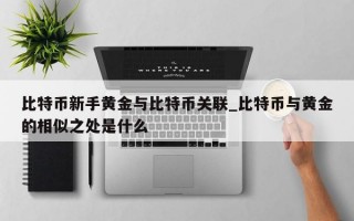 比特币新手黄金与比特币关联_比特币与黄金的相似之处是什么