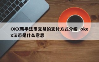 OKX新手法币交易的支付方式介绍_okex法币是什么意思