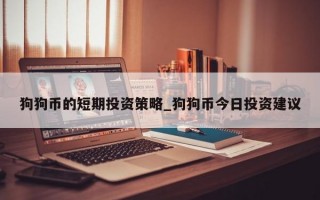 狗狗币的短期投资策略_狗狗币今日投资建议