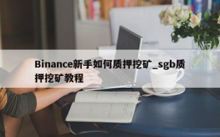 Binance新手如何质押挖矿_sgb质押挖矿教程