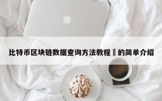 比特币区块链数据查询方法教程​的简单介绍