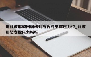 用斐波那契回调线判断合约支撑压力位_斐波那契支撑压力指标
