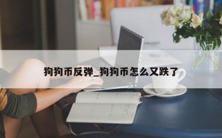 狗狗币反弹_狗狗币怎么又跌了