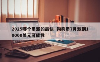 2025哪个币涨的最快_狗狗币7月涨到10000美元可能性
