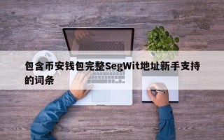 包含币安钱包完整SegWit地址新手支持的词条