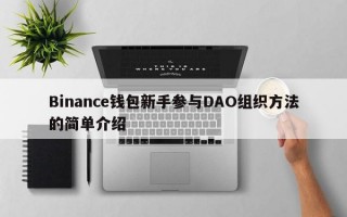 Binance钱包新手参与DAO组织方法的简单介绍
