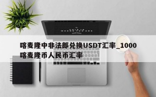 喀麦隆中非法郎兑换USDT汇率_1000喀麦隆币人民币汇率