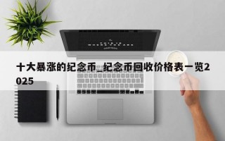 十大暴涨的纪念币_纪念币回收价格表一览2025