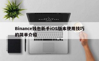 Binance钱包新手iOS版本使用技巧的简单介绍