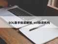 SOL新手投资规划_sol投资机构