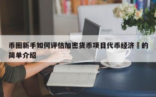 币圈新手如何评估加密货币项目代币经济​的简单介绍