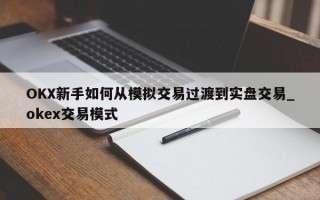 OKX新手如何从模拟交易过渡到实盘交易_okex交易模式