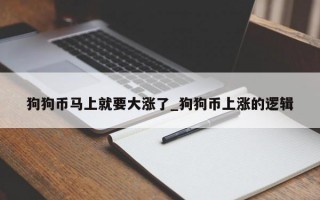 狗狗币马上就要大涨了_狗狗币上涨的逻辑