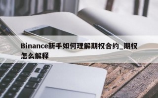 Binance新手如何理解期权合约_期权怎么解释