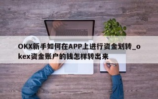 OKX新手如何在APP上进行资金划转_okex资金账户的钱怎样转出来