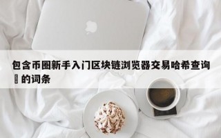 包含币圈新手入门区块链浏览器交易哈希查询​的词条