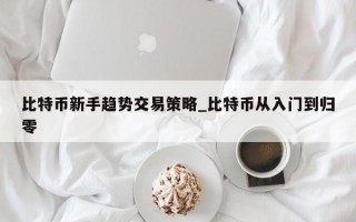 比特币新手趋势交易策略_比特币从入门到归零