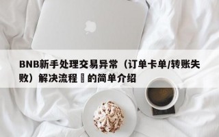 BNB新手处理交易异常（订单卡单/转账失败）解决流程​的简单介绍