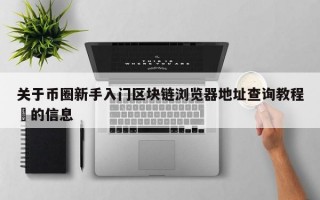 关于币圈新手入门区块链浏览器地址查询教程​的信息