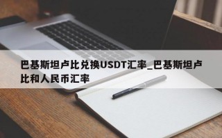 巴基斯坦卢比兑换USDT汇率_巴基斯坦卢比和人民币汇率