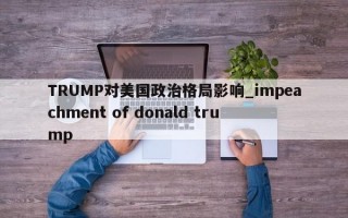 TRUMP对美国政治格局影响_impeachment of donald trump