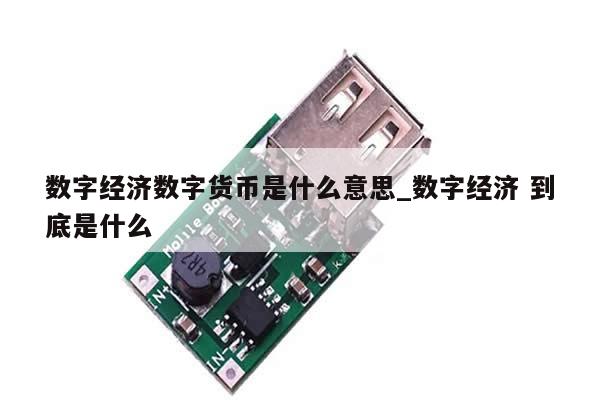 数字经济数字货币是什么意思_数字经济 到底是什么-第1张图片-币选网