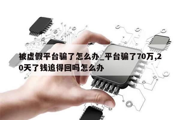被虚假平台骗了怎么办_平台骗了70万,20天了钱追得回吗怎么办-第1张图片-币选网
